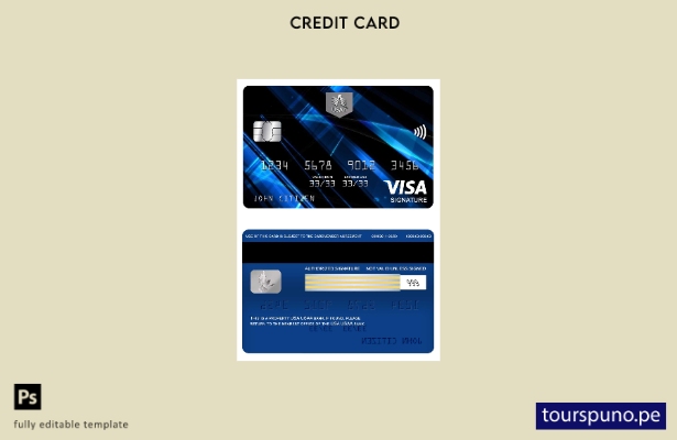 listo para imprimir Plantilla de tarjeta de firma de visa bancaria USAA